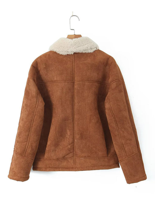 Women's New Retro Casual Lamb Wool Jacket